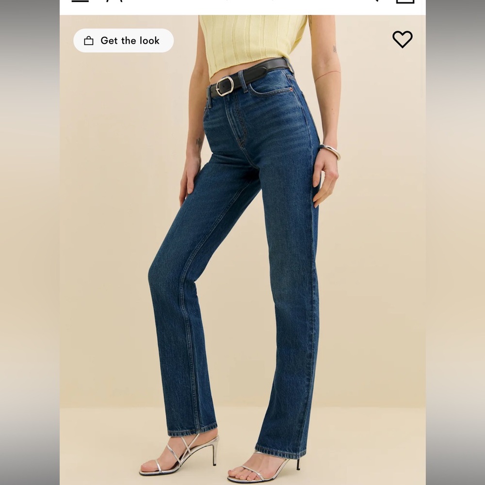 Reformation Jax Stretch High Rise Straight Jeans Blue - Size 26